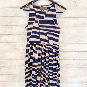Anthropologie Blue & White Maxi Dress